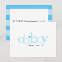 Tack för Blue Heart Boy Baby Shower