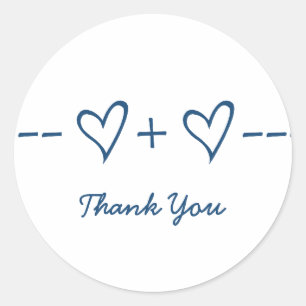Tack för Blue Heart Equation Runt Klistermärke