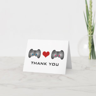 Tack för Blue Rosa Cute Gamer Kort