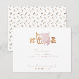 Tack för Boho Baby Shower-kortet - baby-crib Inbjudningar