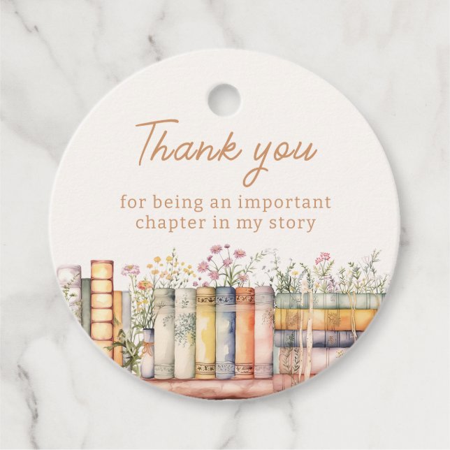 Tack för boktema gåvor etiketter (Framsida)