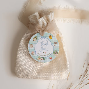 Tack för bondgårdar Blue Boy Baby Shower Gåvor Etiketter