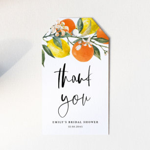 Tack för botaniska citron och Orange Möhippa Presentetikett