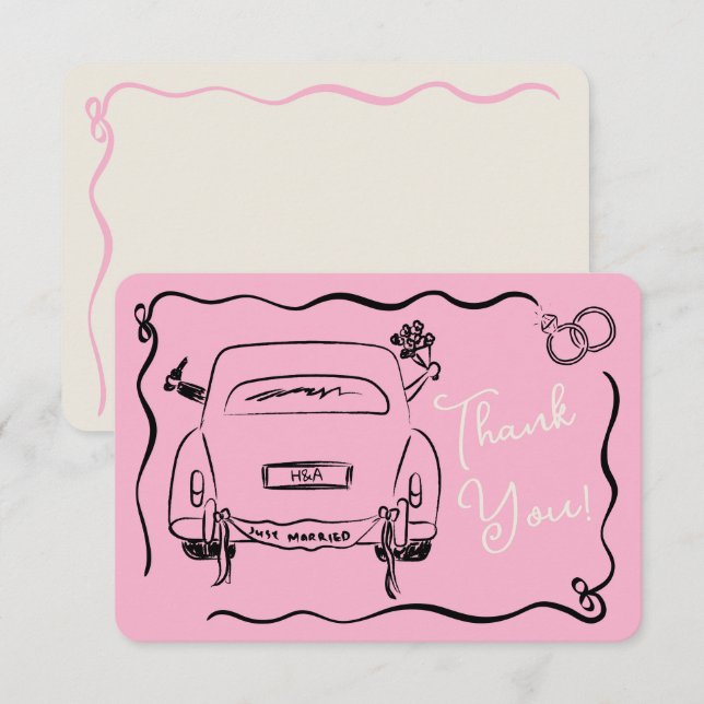 Tack för Bröllop-anteckningskort Inbjudningar (Fram/baksida)