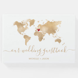 Tack för Bröllop-destinationspass, världskarta Gästböcker