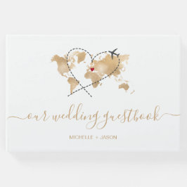 Tack för Bröllop-destinationspass, världskarta Gästböcker