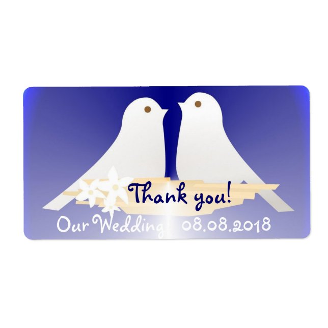 Tack för Bröllop-etiketten Fraktsedel (Framsidan)