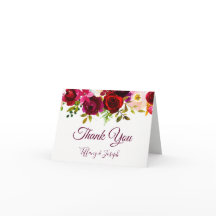 Tack för bröllop för Burgundy elegantt