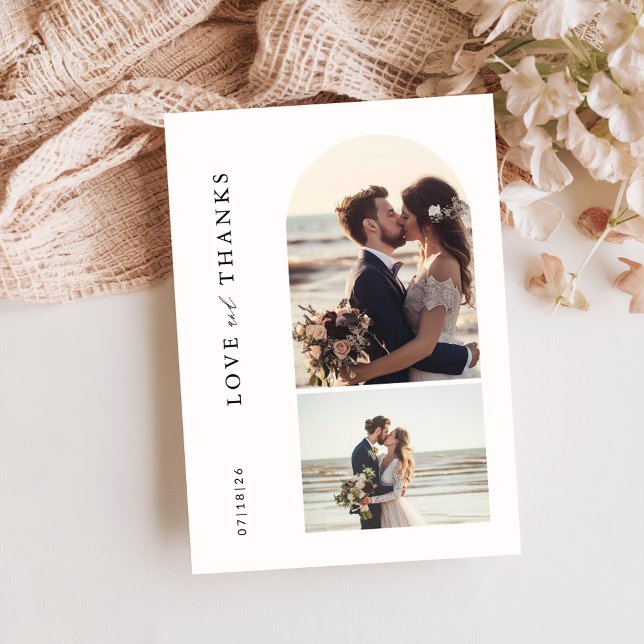 Tack för Bröllop-foto-tackkort | Boho Arch Photo (Skapare uppladdad)