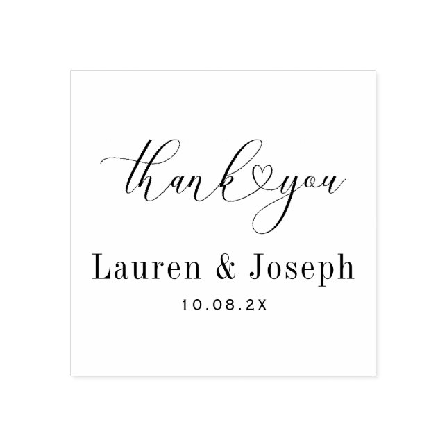 Tack för bröllop gummi frimärke stämpel (Tryck)