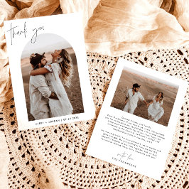 Tack för bröllop-kortet | Boho Arch Photo Tack Inbjudningar