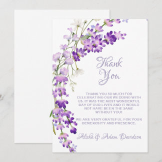Tack för bröllop-kortet Lavender Bouquet