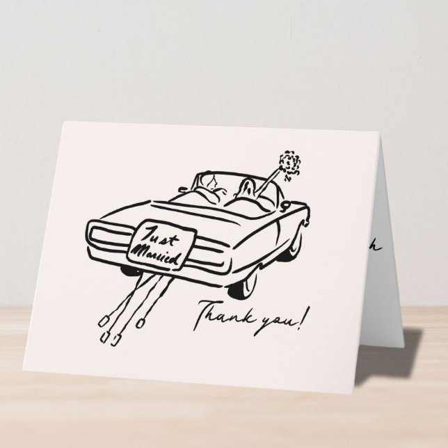 Tack för bröllop-kortskisserade ny gifta-bilen (Skapare uppladdad)