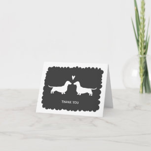 Tack för bröllop med dachshund kort