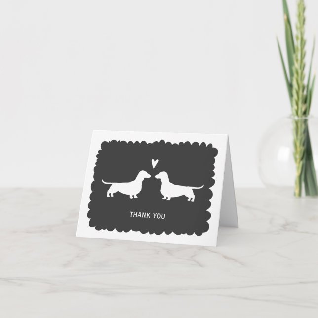 Tack för bröllop med dachshund kort (Framsida)