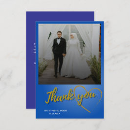 Tack för Bröllop-tackkort för Guld-skript