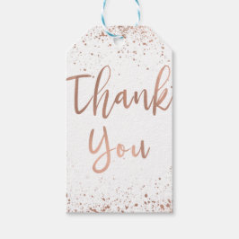 Tack för bröllopet med Rosa Guld Rosa Glamour Mode Presentetikett