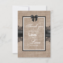 Tack för bröllopsceremoni i jute, linne och spets