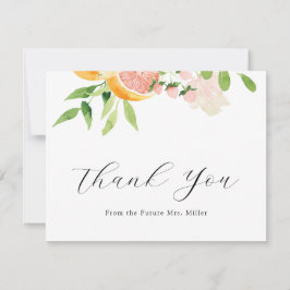 Tack för bröllopsdusch för Rosa Citrus Kort