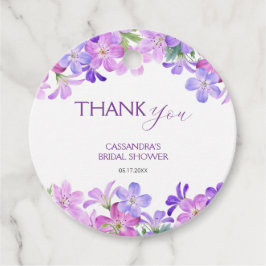 Tack för bröllopsdusch för Violetta Pelargoner Gåvor Etiketter
