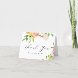 Tack för bröllopsdusch med rosa citrus kort