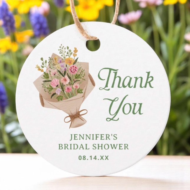 Tack för bröllopsdusch på bondens marknad gåvor etiketter (Skapare uppladdad)