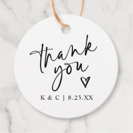 Tack för bröllopsfavoriter Modern Heart Gåvor Etiketter