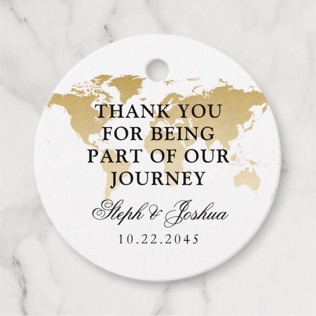 Tack för Bröllopsfest av paketresor Gåvor Etiketter (Framsida)
