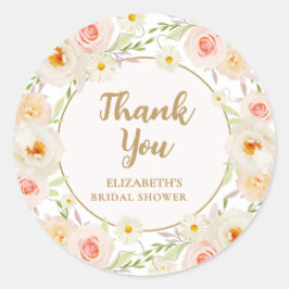Tack för bröllopsfest för garden floral runt klistermärke