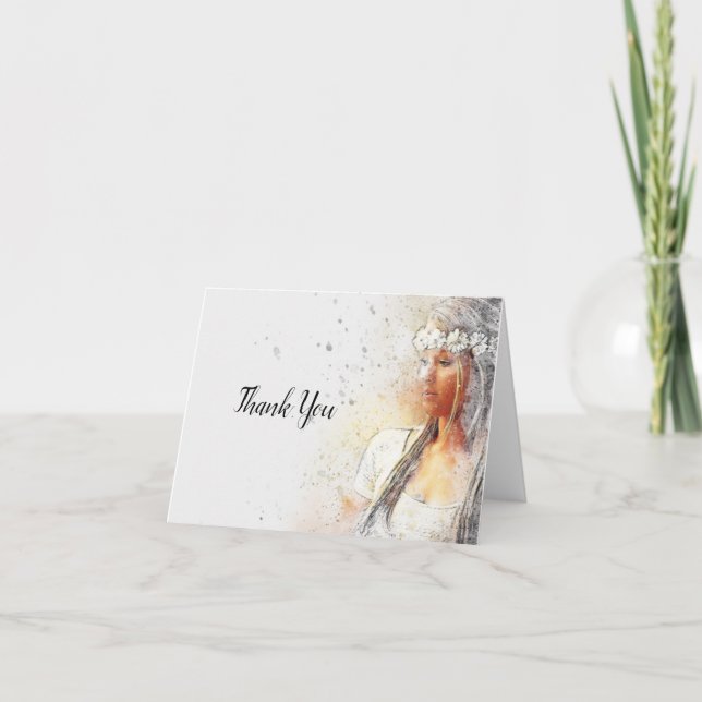 Tack för bröllopsfest med bruden kort (Framsida)