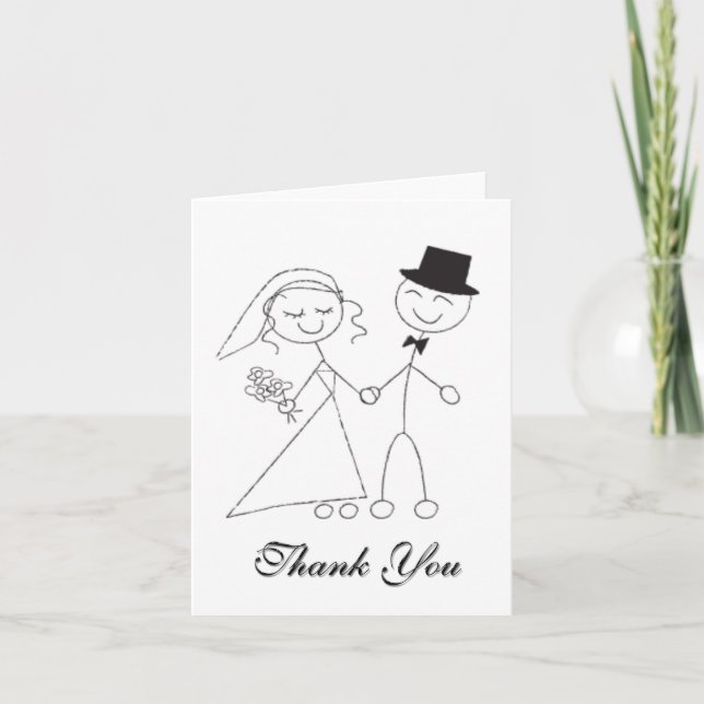 Tack för brölloptackNotecard brud- bröllop (Framsida)