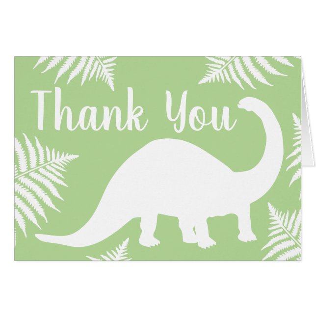 Tack för BrontosaurusDinosaurbaby shower Hälsningskort (Framsidan Horizontal)