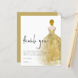 Tack för budgeteringen Guld Gown Blonde Girl Quinc