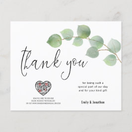 Tack för budgeteukalyptus-skript - QR-kod för foto