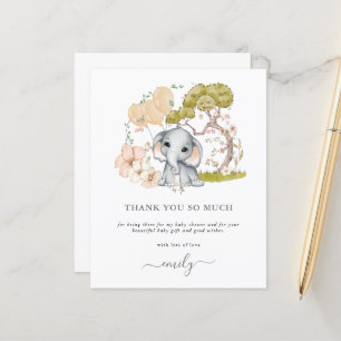 Tack för budgetpost Elephant Baby Shower