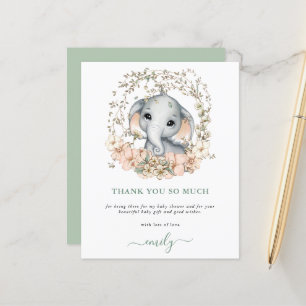 Tack för budgetpost Elephant Sage Baby Shower