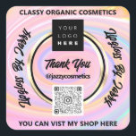 Tack för Business QR Code Logotyp Rainbow Glitter  Fyrkantigt Klistermärke<br><div class="desc">Detta är helt enkelt ett modernt verktyg som hjälper dig att locka kunder till ditt företag och få ditt företag att växa florenceKdesig@gmail.com Ha en speciell dag! FlorenceK-design</div>