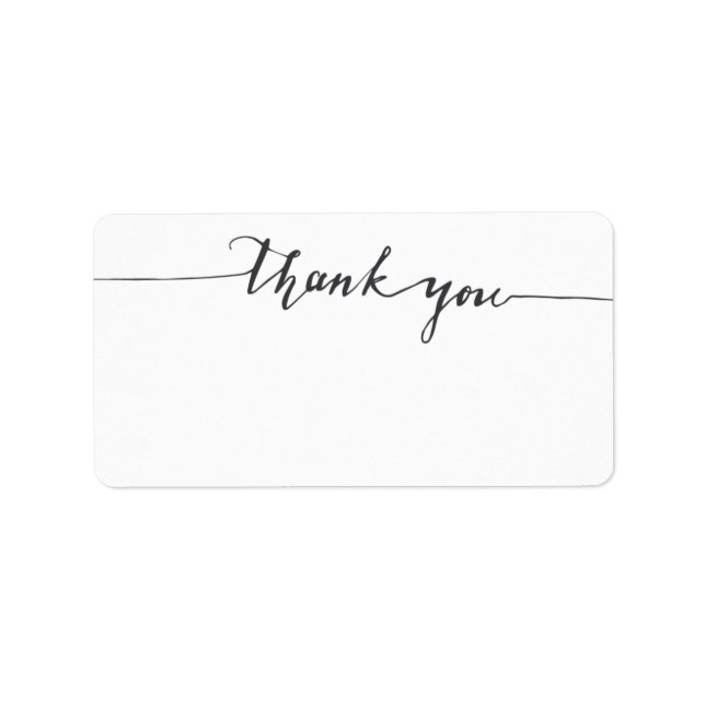 Tack för Calligraphy Blank Skriva-In Adress Adressetikett (Framsidan)