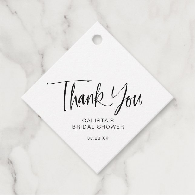 Tack för Calligraphy Script-Möhippa Gåvor Etiketter (Framsida)