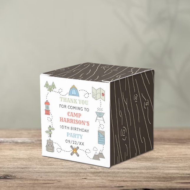 Tack för Camping Födelsedagsfest Presentaskar (Skapare uppladdad)