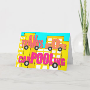 Tack för Carpooling - Ord på Hjul Kort