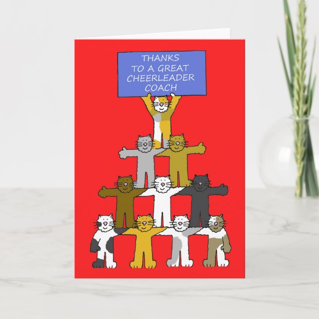 Tack för Cheerlead Coach Tecknad Cats (Framsida)
