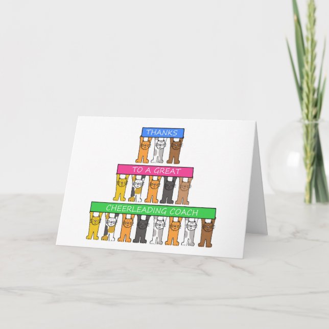 Tack för Cheerlead Coach Tecknad Cats (Framsida)