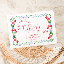 Tack för Cherry MYCKET Blue elegant Tack för ditt  Kort