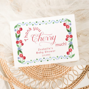 Tack för Cherry MYCKET Blue elegant Tack för ditt Kort