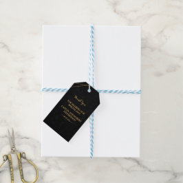Tack för chic Black & Guld Geometric ram Presentetikett