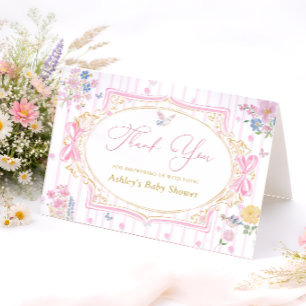Tack för Coquette Garden Baby Girl Shower Kort