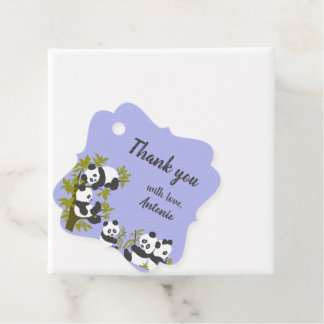 Tack för Cute Bear Pandas Party Boy Birthday Gift Gåvor Etiketter
