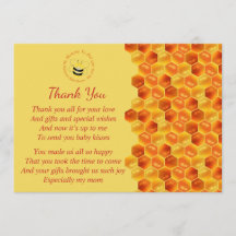 Tack för cute Bee Beed Baby Shower