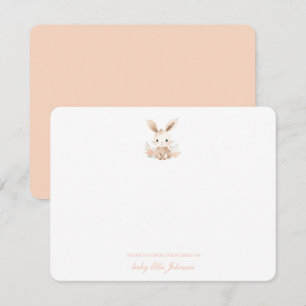Tack för Cute Boho Bunny Rabbit Flicka Kort